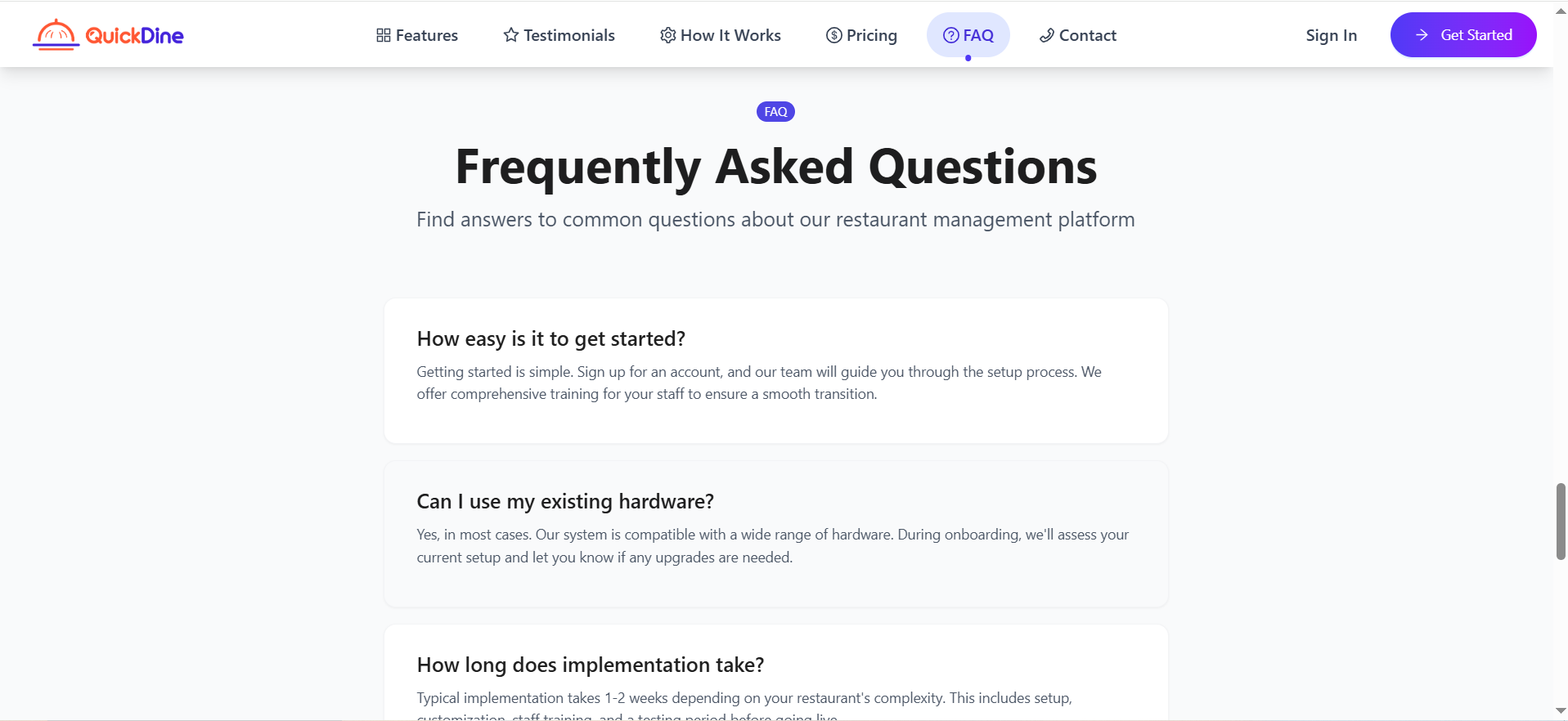 FAQ Settings Applied