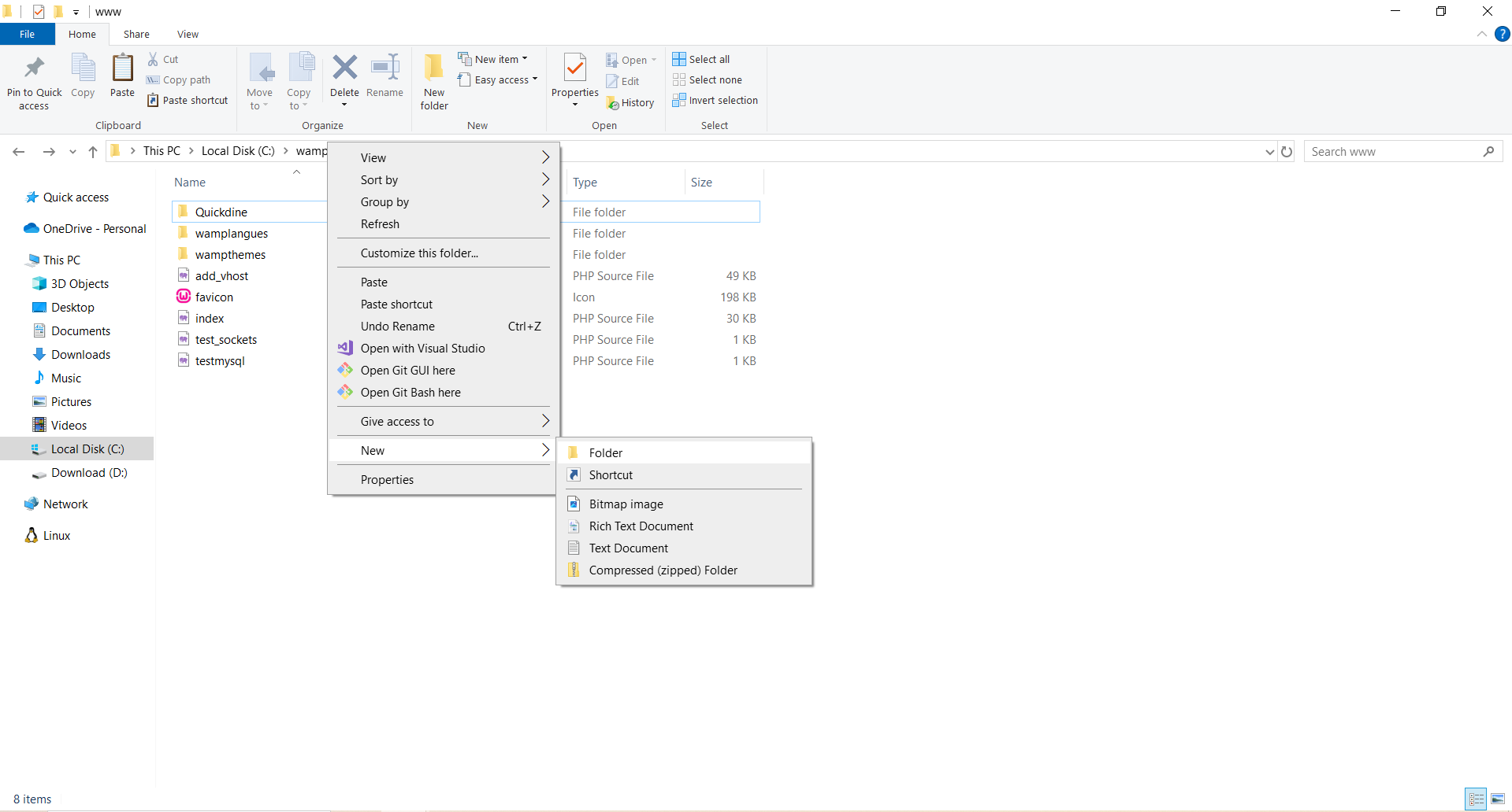 Navigate to WAMP www folder