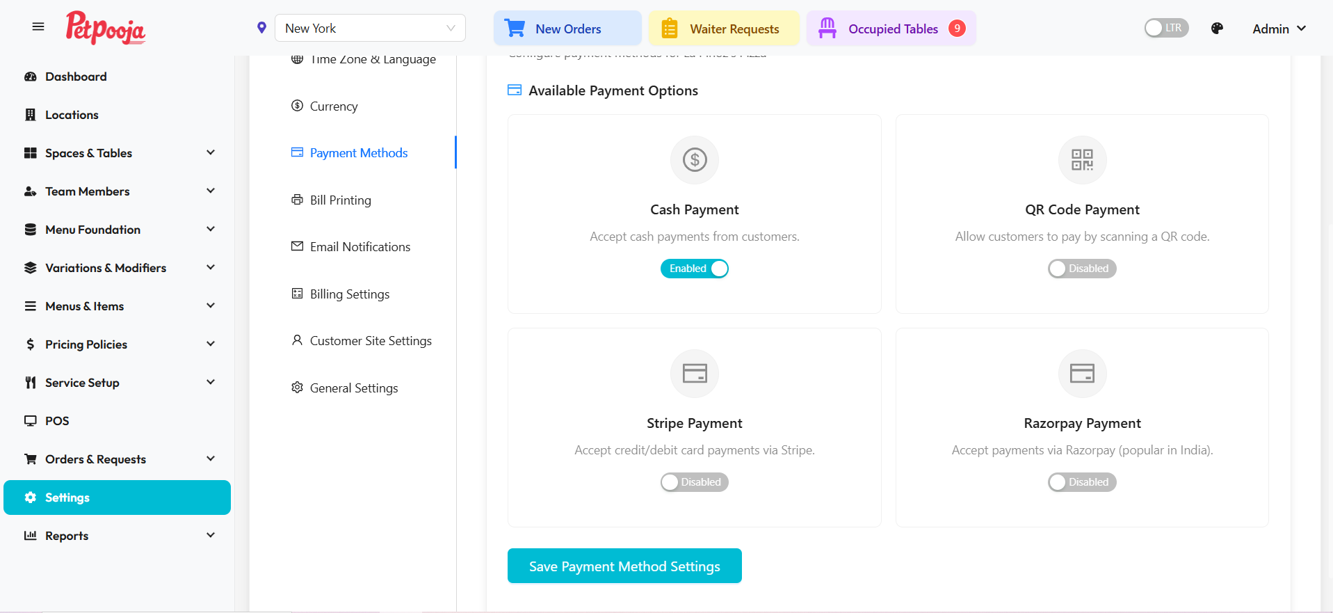 Cash Payment Configuration in Tably
