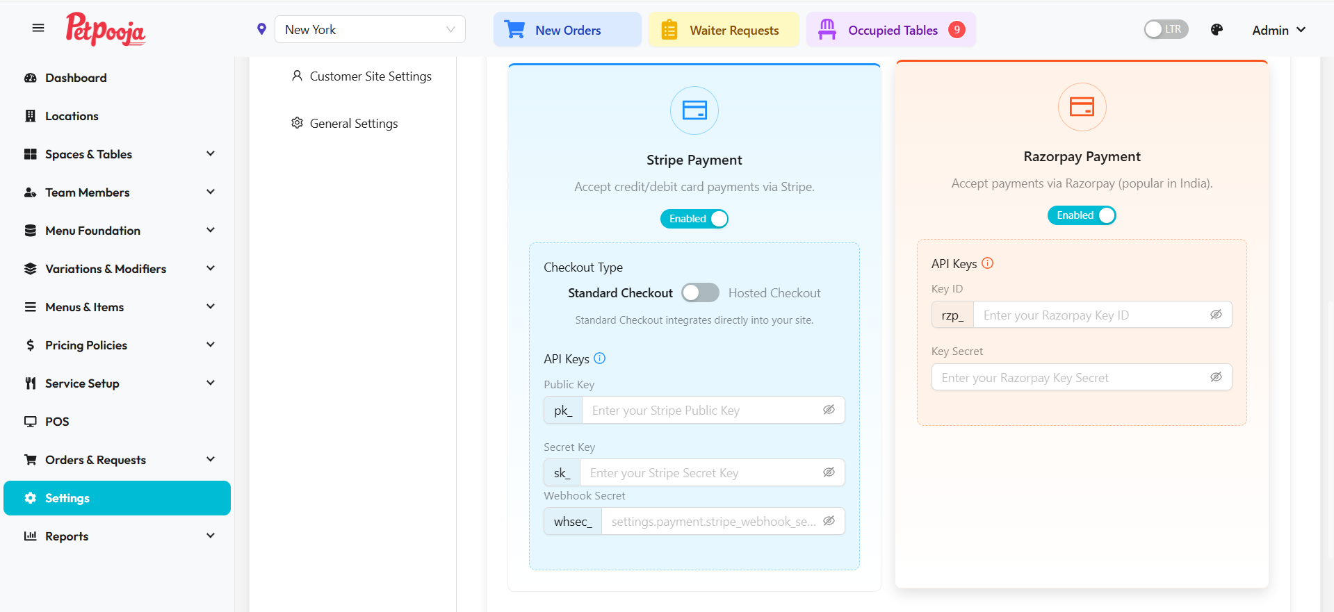 Stripe Payment Gateway Configuration in Tably
